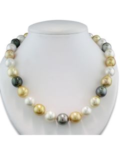 Halskette Perlen mehrfarbig 