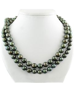 Perlenkette Tahiti-Perlen dunkle Perlen schwarz endloses Collier Perlschmuck online kaufen