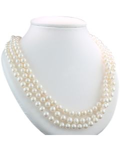 Perlenkette weiße Perlen echte Perlen online kaufen Kette 120 cm lang Schmuckshop online