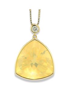 Anhänger gelber Edelstein Opal durchsichtig groß Dreieck Gelbgold