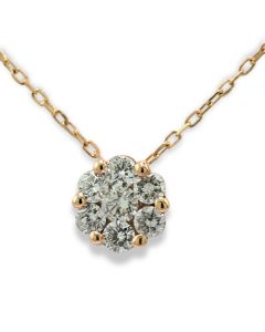 Diamantanhänger 0,5 ct Kette Rotgold 18 Karat online bestellen