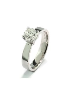 Einkarätiger Diamant lupenrein 1,01 carat Expertise der GIA in Solitär-Ring 750-Weißgold