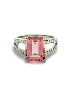Ring Weißfold 18 Karat Motganit rosa Edelstein Diamant online kaufen