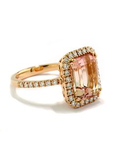 Ring zweifarbiger Turmalin und Diamanten 750-Roségold Unikat-Schmuck aus Valenza