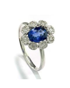 Ring Schmuck Shop online kaufen Damenring 750er Gold Safir Diamant