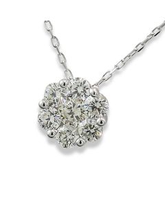 Halskette Diamanten 1 karat rund 750er Weißgold online kaufen