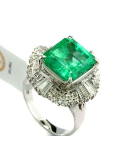 Smaragd Ring IGI Zertifikat kolumbianischer Smaragd Top Farbe Platin