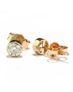 Goldene Ohrringe Diamanten Rund Gold Rotgold 18 Karat Solitärschmuck online bestellen