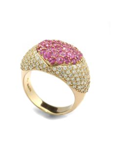 Ring Saphire rosa Diamanten Rotgold 18 Karat kaufen