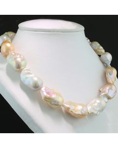 Perlkette Barocke Perlen unregelmäßig Tropfen große Zuchtperlen bunt