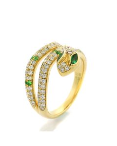 Schlangenring Goldring Diamant Smaragd online bestellen