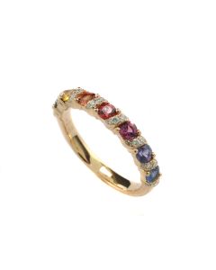 Saphir-Ring bunt Rainbow Damenring online kaufen 18-carat Roségold
