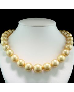 goldene Perlen Champagner Südsee große Zuchtperlen Collier Perlenketten farbige Perle
