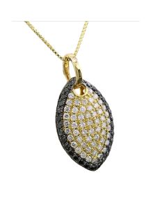 Anhänger Kette fancy Diamanten schwarzer Diamant 750er Gold