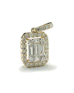 Goldener Anhänger Brillantschmuck Echtschmuck online bestellen Diamant Baguette Illuision