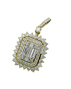 Anhänger Brillantschmuck 750er Gold massiv Gold online kaufen Baguetten Diamant Illusion