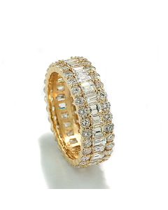 Eternity-Ring mit Brillanten und Diamanten 3,35 carat 750-Gelbgold