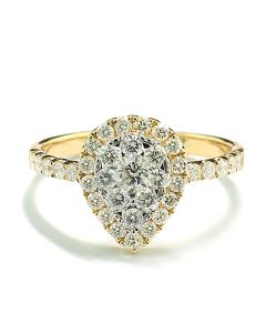 Ring 18 Karat Gelbgold Geschenk für Damen Diamant