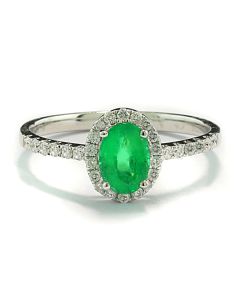 Ring mit Smaragd und Diamanten  in 750-Weißgold "Venezia"