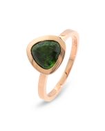 Ring mit grünem Turmalin in intensiver Farbe, 750-Roségold