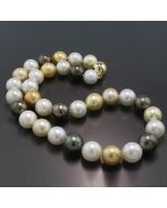 Perlenkette Tahitiperlen Südseeperlen online kaufen Gelbgold mehrfarbig weiß golden grau