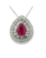 Rubin Diamant Brillant Kette Halsschmuck online kaufen Edelsteinschmuck