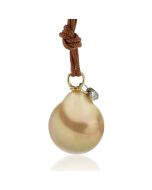 Moderner Schmuck Perlenanhänger Südseeperle goldene Perle Diamanttropfen online kaufen