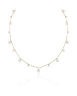 Goldkette weiße Perlen echte Perlen Zuchtperlen 14 Karat Gelbgold online kaufen