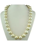 Halskette große Perlen helles Gold champagner Collier echter Perlenschmuck online kaufen