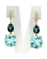 Blautopase London Blue Diamanten Ohrhänger Gelbgold 18 Karat Schmuck online kaufen