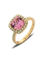 Ring Turmalin rosa Edelstein Diamanten 18 Karat Rotgold Webshop kaufen