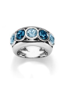 Ring blaue Edelsteine Echtgold Weißgold 18 Karat
