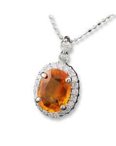 Anhänger an Kette Saphir orange