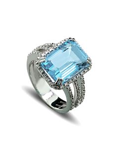 Blautopas Silberring Diamanten Juwelier aus münchen