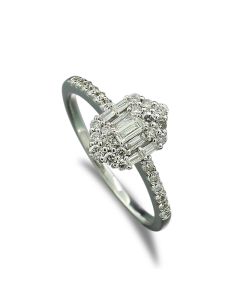 Ring Brillant Diamant halbes Karat Weißgold