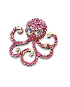 Tierschmuck Meer Tintenfisch pink