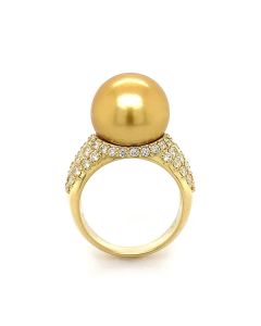 Damenring Perle Brillanten 
