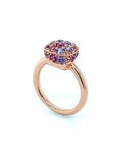 Damenring Roségold Edelsteine farbige Steine rosa blau lila