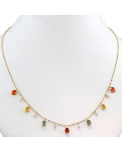 Edelsteinkette farbig bunter Schmuck Halskette