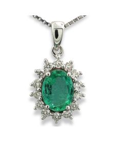 Anhänger Smaragd Diamant Weißgold