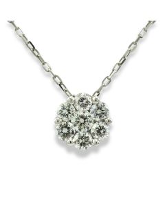Diamantschmuck Weißgold Brillanten Anhänger Kette Halo