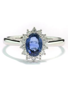 Ring Safir Brillanten Weißgold