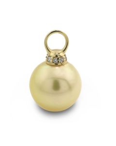 Perlanhänger goldene Südseeperle Brillanten 14 Karat Gelbgold Anhänger Südseezuchtperle golden Brillanten Gelbgold online kaufen