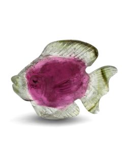 Edelstein geschnitten Turmalin Wassermelone Fisch Miniatur Geschenk