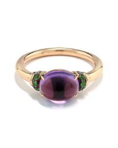 moderner Ring mit Amethyst Rosegold 18 Karat