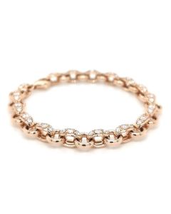 Diamanten Armband Rotgold 18 Karat Italien schwerer Goldschmuck hochkarätig