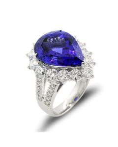 Ring Tansanit Top Qualität AAA blauviolett echter Edelstein wertvoller Tansanit hochwertiger Echtschmuck München