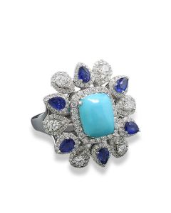 Ring Echtschmuck Weißgold Cocktail Statement auffällig Edelstein Ringe online kaufen