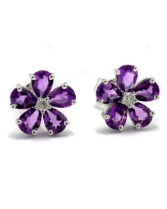 Ohrring Amethyste violett lila Edelstein Echtschmuck online kaufen