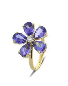 Ring Damenring blaue Edelsteine Tansanit Webshop für hochwertigen Schmuck online kaufen